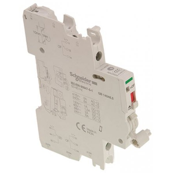 Schneider Electric A9A26929 DIN Rail Mount Auxiliary Contact with Screw Terminal