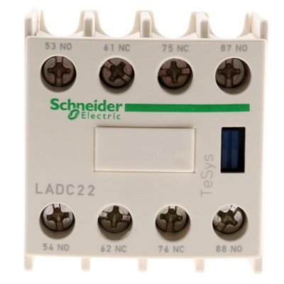 Schneider Electric LADC22 Auxiliary Contact - 2NC + 2NO, 4 Contact, Front Mount