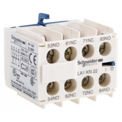 Schneider Electric LA1KN22 Auxiliary Contact, 4 Contact, 2NC + 2NO, Front Mount, TeSys