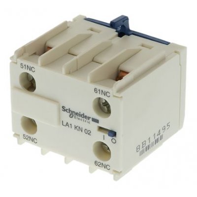 Schneider Electric LA1KN02 Auxiliary Contact, 2 Contact, 2NC, Front Mount