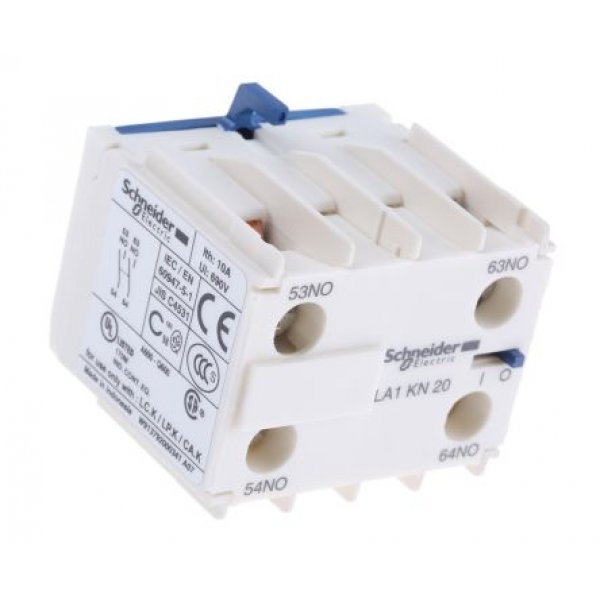 Schneider Electric LA1KN20 Auxiliary Contact, 2 Contact, 2NO, Front Mount