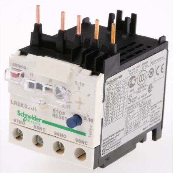 Schneider Electric LR2K0301 Thermal Overload Relay NO/NC, 0.11 → 0.16 A