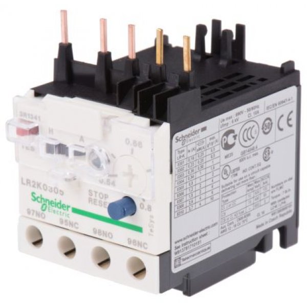 Schneider Electric LR2K0305 Thermal Overload Relay NO/NC, 0.54 → 0.8 A