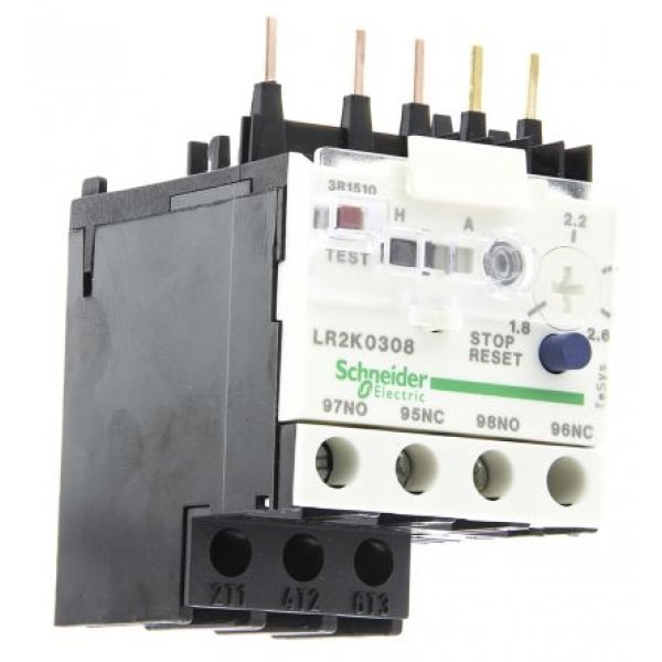 Schneider Electric LR2K0308 Thermal Overload Relay NO/NC, 1.8 → 2.6 A