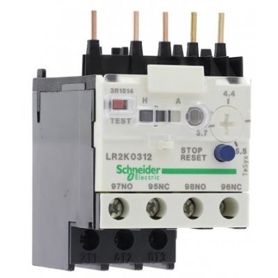 Schneider Electric LR2K0312 Thermal Overload Relay NO/NC, 3.7 → 5.5 A
