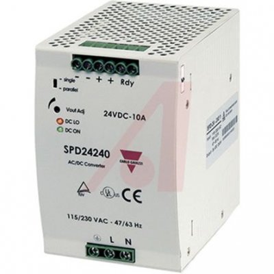 Carlo Gavazzi SPD242401 SPD Switch Mode DIN Rail Power Supply, 240W, 24V dc/ 10A