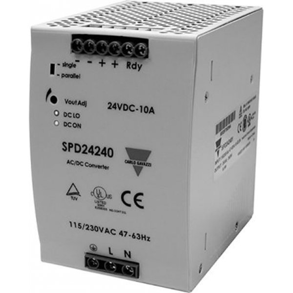 Carlo Gavazzi SPD482401 Switch Mode DIN Rail Power Supply, 240W, 48V dc/ 5A