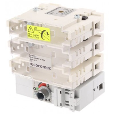 Socomec 3841 3006 Fused Isolator Switch, 3P Pole, 63A Max Current, 10A Fuse Current