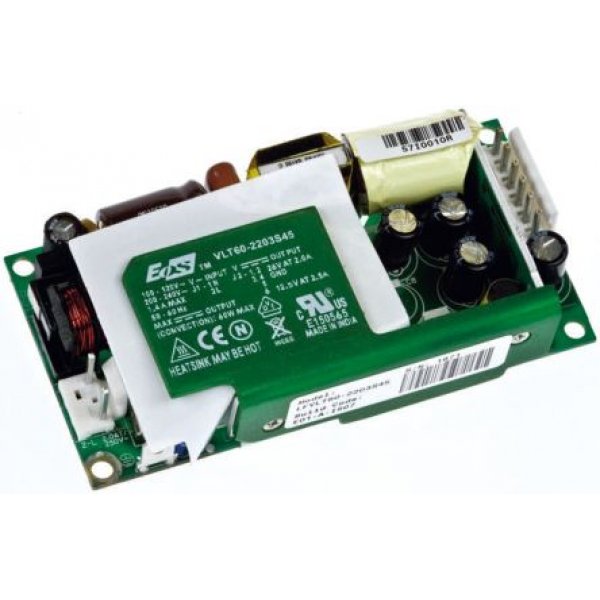 EOS LFVLT60-1002 Open Frame, Switching Power Supply, 15V dc, 4A, 60W