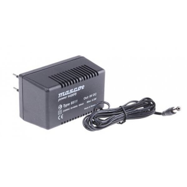 Mascot 8511-9 Plug In Power Supply 9V dc, 666mA, 1 Output Linear