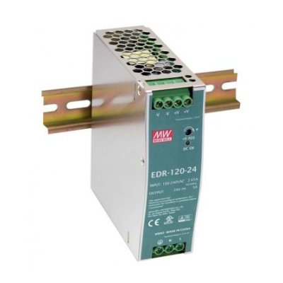Mean Well EDR-120-24 EDR Switch Mode DIN Rail Power Supply, 120W, 24V dc/ 5A