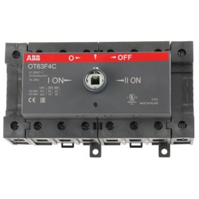 ABB OT63F4C 1SCA105369R1001 4P Pole DIN Rail Non Fused Isolator Switch - 63A Maximum Current