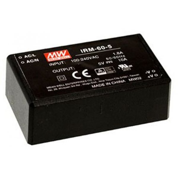 Mean Well IRM-60-5 Encapsulated, Switching Power Supply, 5V dc, 10A, 50W