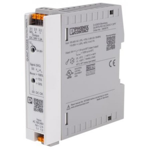 Phoenix Contact 2909575 QUINT4 Switch Mode DIN Rail Panel Mount Power Supply