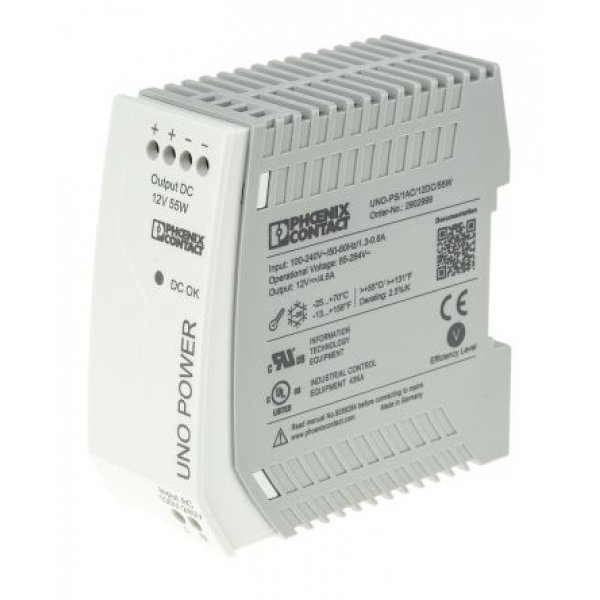 Phoenix Contact 2902999 UNO Switch Mode DIN Rail Panel Mount Power Supply