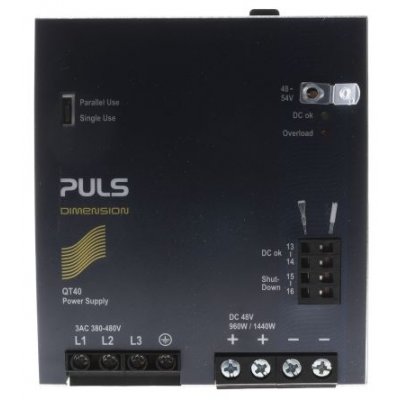 PULS QT40.481 DIMENSION Q Switch Mode DIN Rail Panel Mount Power Supply