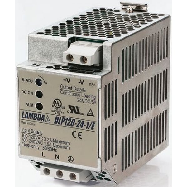 TDK-Lambda DLP180-24/E Switch Mode DIN Rail Panel Mount Power Supply