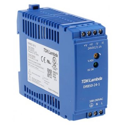 TDK-Lambda DRB-50-24-1 Switch Mode DIN Rail Power Supply