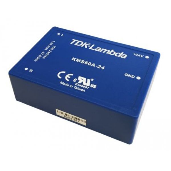 TDK-Lambda KMS60A-24 Switching Power Supply, 24V dc, 2.5A, 60W, 1 Output