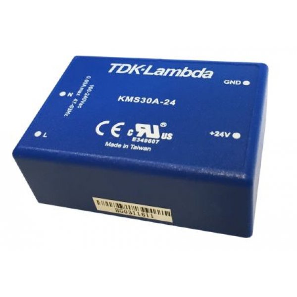 TDK-Lambda KMS30A-24 Switching Power Supply, 24V dc, 1.25A, 30W, 1 Output