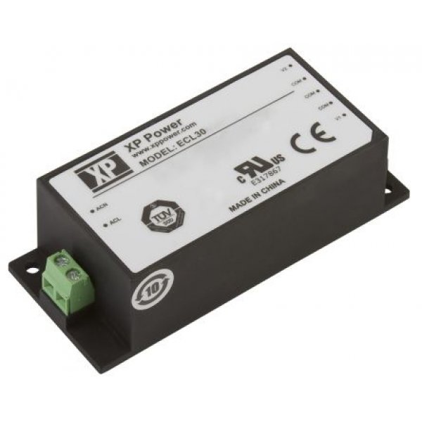 XP Power ECL30UT03-S Switching Power Supply, 5 V dc, ±15 V dc, 3 A, 500mA, 30W, Triple Output
