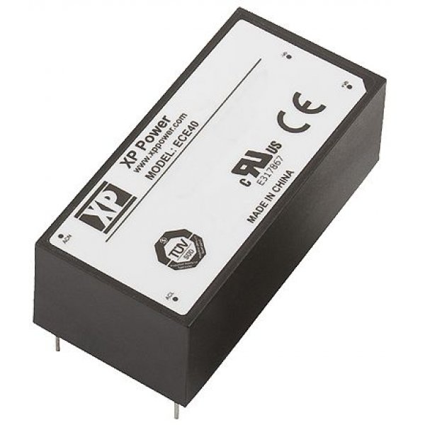 XP Power ECE40US48 Switching Power Supply, 48V dc, 830mA, 40W, 1 Output