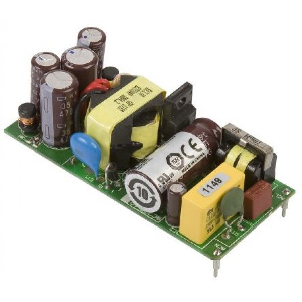 XP Power ECL30UT03-P Switching Power Supply, 5 V dc, ±15 V dc, 3 A, 500 mA, 30W, Triple Output