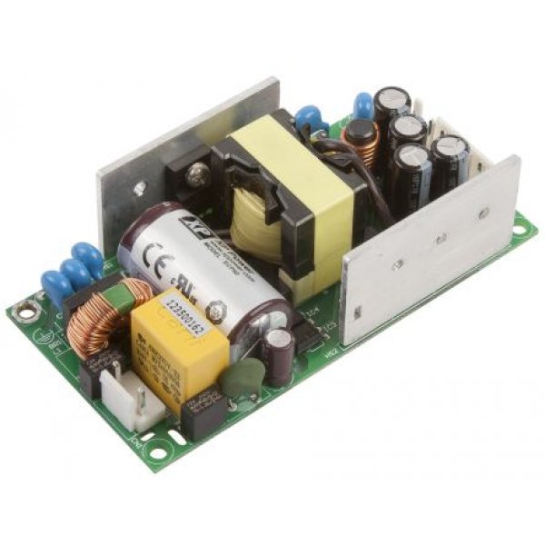 XP Power ECP60UT03 Switching Power Supply, 5 V dc, 12 V dc, 24 V dc, 1.95 A, 9.1 A, 300 mA, 60W