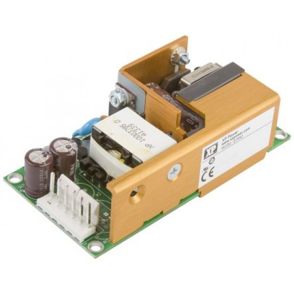 XP Power ECM40UT32 Switching Power Supply, 5 V dc, 12 V dc, 24 V dc, 1 A, 6 A, 500mA, 40W, Triple Output