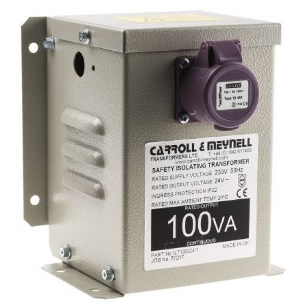 Carroll & Meynell ILT 100/24/1  100VA ILT Single Phase Isolation Transformer