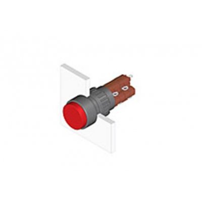 EAO 31-040.002 Red LED Pilot Light Complete, 16.2mm Cutout