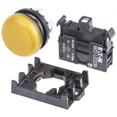 Eaton 78639222 M22-L-Y+M22-A+M22-LED230-W Yellow 230V Pilot Light, 22.5mm Cutout