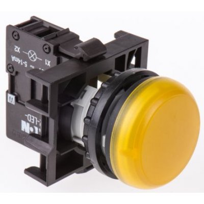 Eaton 78639217 M22-L-Y+M22-A+M22-LED-W Yellow 12 - 24V Pilot Light, 22.5mm Cutout