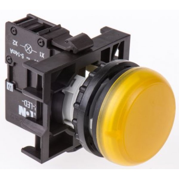 Eaton 78639217 M22-L-Y+M22-A+M22-LED-W Yellow 12 - 24V Pilot Light, 22.5mm Cutout
