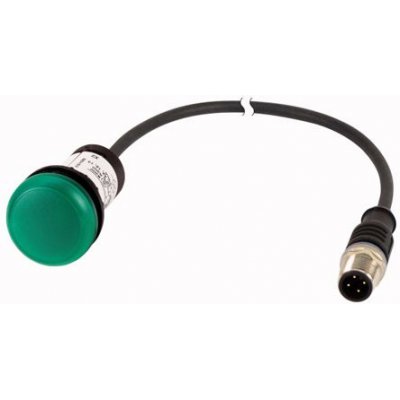 Eaton 181139 C22-L-G-24-P5 Green LED Indicator, 22.5mm Cutout, IP67, IP69K, Round, 24 V ac/dc