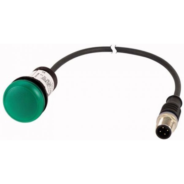 Eaton 181620 C22-L-G-24-P3 Green LED Indicator, 22.5mm Cutout, IP67, IP69K, Round, 24 V ac/dc