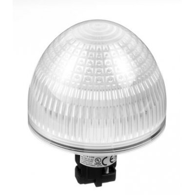 Idec HW1P-5Q4PW White LED Pilot Light Complete, 22mm Cutout, IP65, Dome, 24 V ac/dc