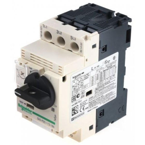 Schneider Electric GV2P20  13 → 18 A TeSys Motor Protection Circuit Breaker