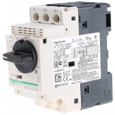 Schneider Electric GV2P07 1.6 → 2.5 A TeSys Motor Protection Circuit Breaker