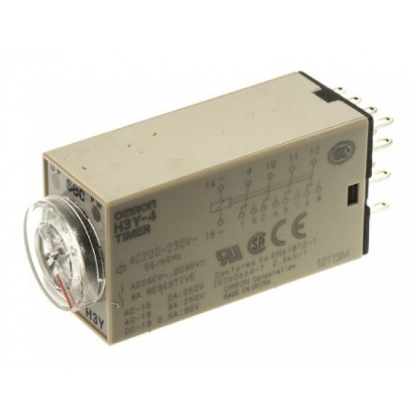 Omron H3Y-4 AC200-230 60S ON Delay Single Timer Relay