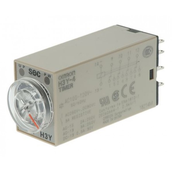 Omron H3Y-4 AC100-120 10S ON Delay Single Timer Relay