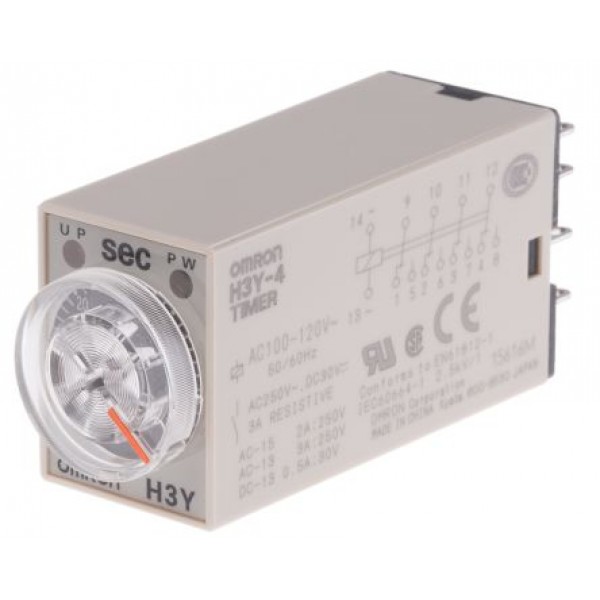 Omron H3Y-4 AC100-120 60S ON Delay Single Timer Relay