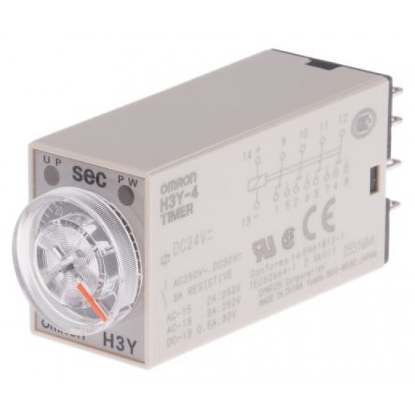 Omron H3Y-4 DC24 60S ON Delay Single Timer Relay