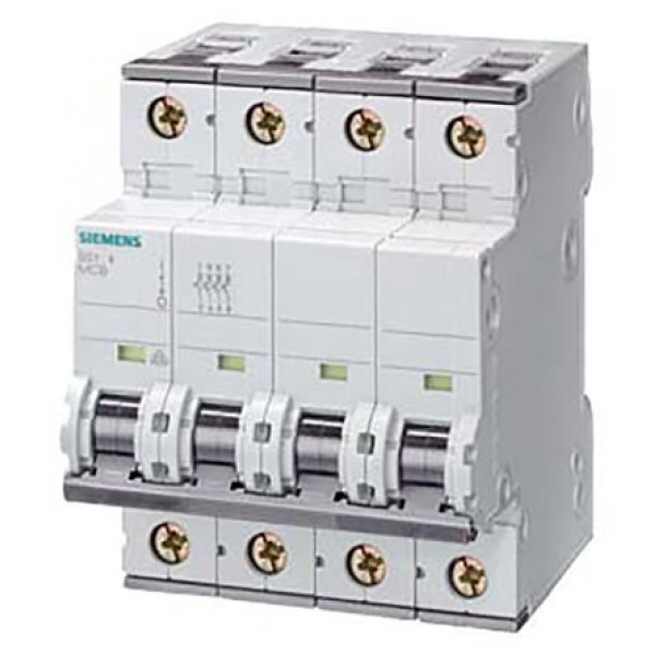 Siemens 5SY4450-8 MCB Mini Circuit Breaker 4P, 50 A, 10 kA, Curve D