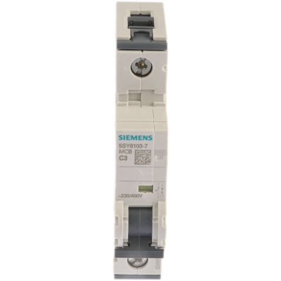 Siemens 5SY6103-7  MCB Mini Circuit Breaker 1P, 3 A, 6 kA, Curve C