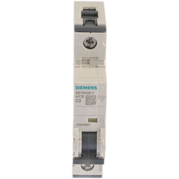 Siemens 5SY6103-7  MCB Mini Circuit Breaker 1P, 3 A, 6 kA, Curve C