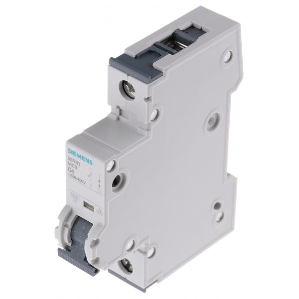 Siemens 5SY4104-7  MCB Mini Circuit Breaker 1P, 4 A, 10 kA, Curve C