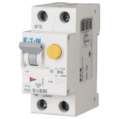 Eaton PKNM-20/1N/B/003-A-MW 2P 20 A, Instantaneous RCD, Trip Sensitivity 30mA, DIN Rail PKNM PKNM