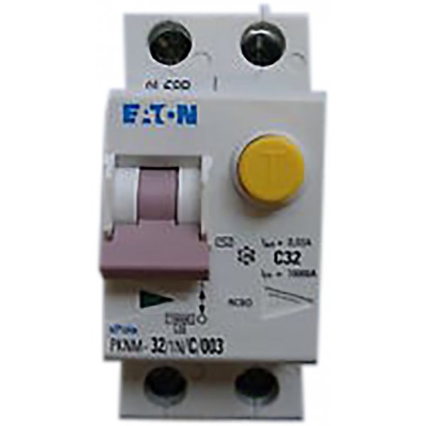Eaton PKNM-32/1N/C/003-MW 2P 32 A, Instantaneous RCD, Trip Sensitivity 30mA, DIN Rail PKNM PKNM