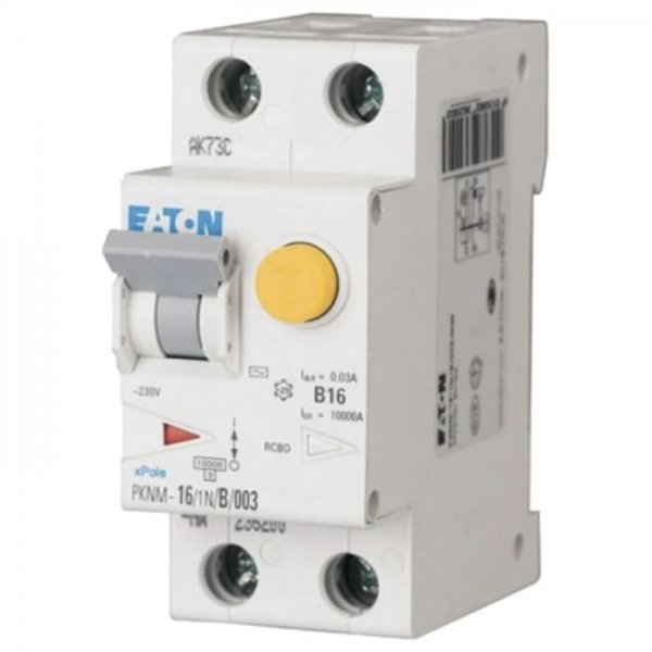 Eaton PKNM-10/1N/B/003-MW 2P 10 A, Instantaneous RCD, Trip Sensitivity 30mA, DIN Rail PKNM PKNM